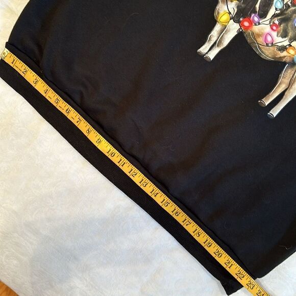 SHEIN Christmas Lights Cow Black Sweatshirt Plus Size XL - Picture 6 of 8